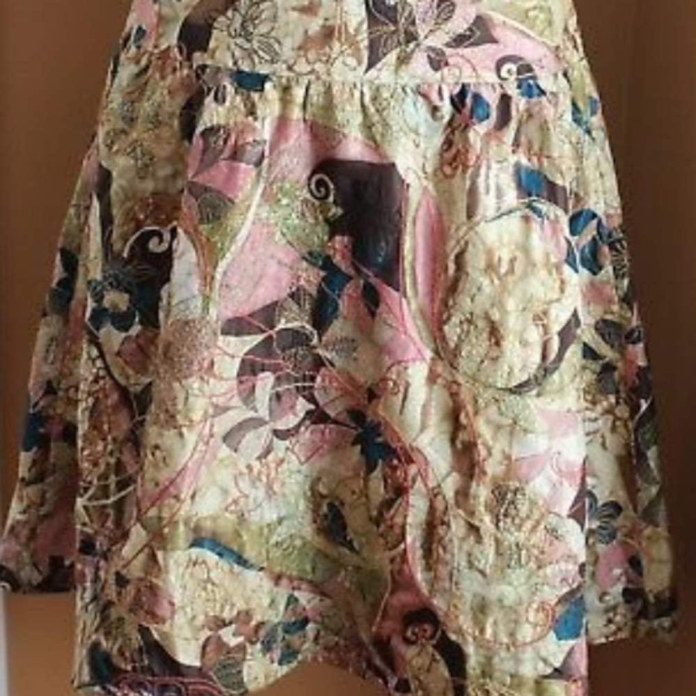Chico's embroidered floral Shia silk skirt - Picture 6 of 6